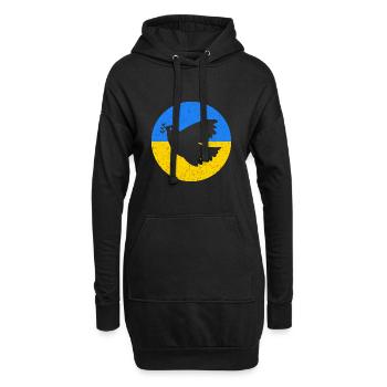 Friedenstaube Ukraine - Hoodie-Kleid - Schwarz - Vorne