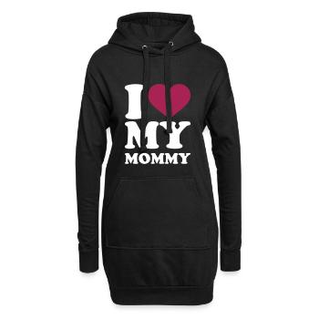 J'aime ma maman - Sweat-shirt à capuche long Femme - noir - Devant