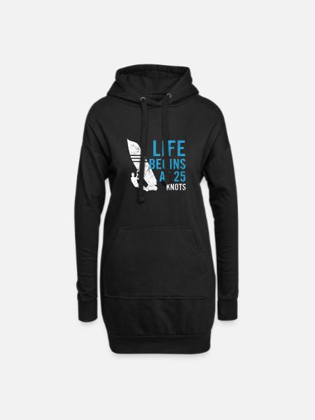 Conception de planche à voile Joke Windsurfer - Sweat-shirt à capuche long Femme - noir