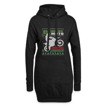 Dirt Bike Ugly Christmas Motocross Rider - Sweat-shirt à capuche long Femme - noir - Devant