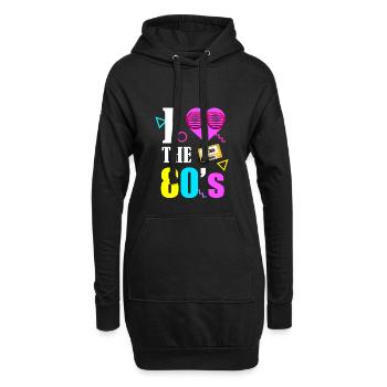 80s 90s 80s 90s - Sweat-shirt à capuche long Femme - noir - Devant