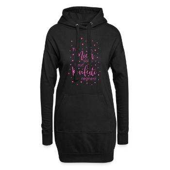 Für mich soll's heut Konfetti regnen in pink - Hoodie-Kleid - Schwarz - Vorne
