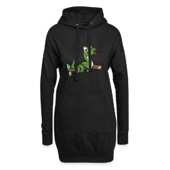 Animal Animal Motif Drôle Serpent - Sweat-shirt à capuche long Femme - noir - Devant