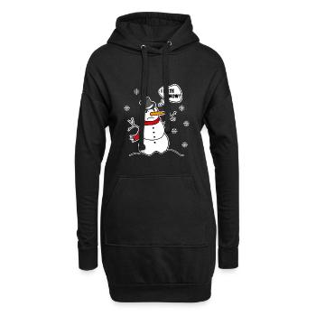 Bonhomme de neige déteste la neige, bonhomme de neige déteste la neige - Sweat-shirt à capuche long Femme - noir - Devant