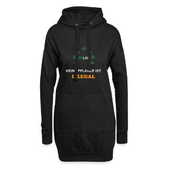 Cannabis Statement. Legalisierung. Kiffen. Gras - Hoodie-Kleid - Schwarz - Vorne