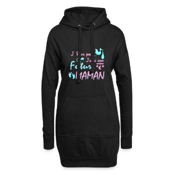 J'peux pas j'suis une future maman - Sweat-shirt à capuche long Femme - noir - Devant