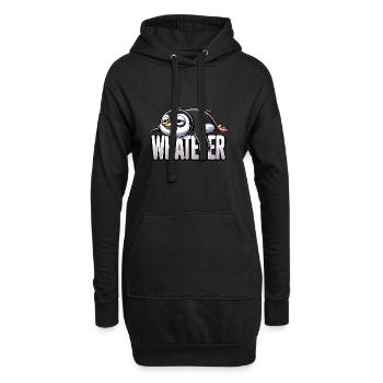 Pingouin fatigué : pas envie de se détendre - Sweat-shirt à capuche long Femme - noir - Devant