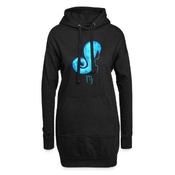 Vierge - Sweat-shirt à capuche long Femme - noir - Devant