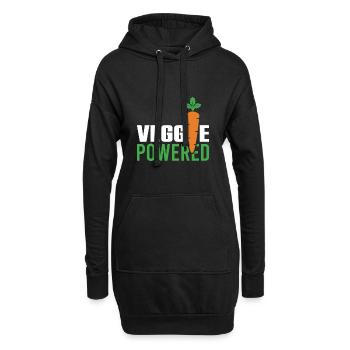 vegan veggie spruch - Hoodie-Kleid - Schwarz - Vorne