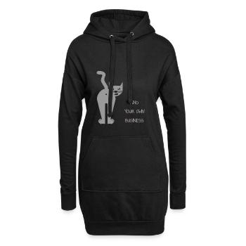 Arrogant cat - Mind your own business - Ass - Hoodie Dress - black - Front