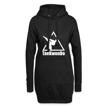Combattant d'arts martiaux de taekwondo - Sweat-shirt à capuche long Femme - noir - Devant