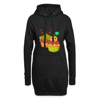 gâteau aux gâteaux halloween - Sweat-shirt à capuche long Femme - noir - Devant