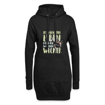 Dans la prochaine vie je fais quelque chose sans réveil - Sweat-shirt à capuche long Femme - noir - Devant