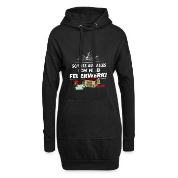Pyro .. auf alles Ich hab Silvester Feuerwerk - Hoodie-Kleid - Schwarz - Vorne