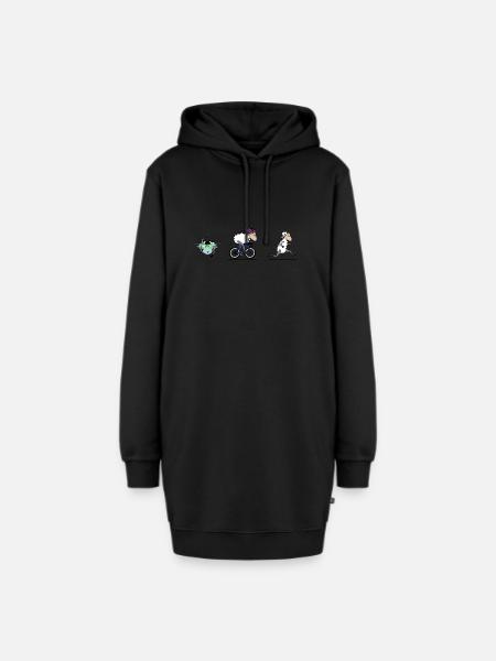 Triathlon - Hoodie-Kleid - Schwarz