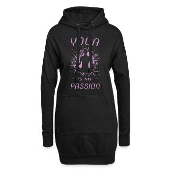 YOGA - Hoodie-Kleid - Schwarz - Vorne