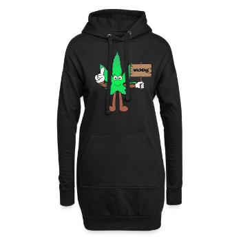 Der Bloom - Weed Cannabis Stoned Hanf Marihuana - Hoodie-Kleid - Schwarz - Vorne