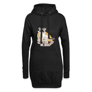 Grumpy Kitty Shirt - Sweat-shirt à capuche long Femme - noir - Devant