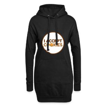 J'accepte les cookies - Sweat-shirt à capuche long Femme - noir - Devant