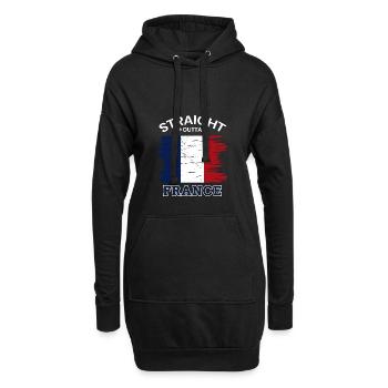 Cadeau drapeau france francais francais - Sweat-shirt à capuche long Femme - noir - Devant