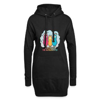 Alpacalypse Alpaka Apokalypse - Hoodie-Kleid - Schwarz - Vorne
