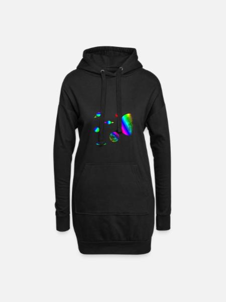 Planeten - Hoodie-Kleid - Schwarz