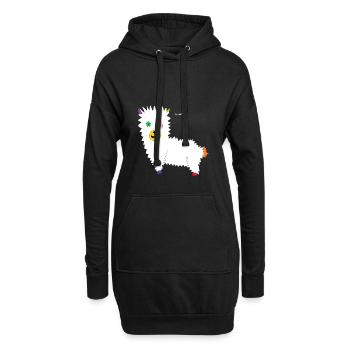 Funky Lama - Sweat-shirt à capuche long Femme - noir - Devant