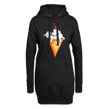 Eis Eis Baby - Eisbär - Hoodie-Kleid - Schwarz - Vorne