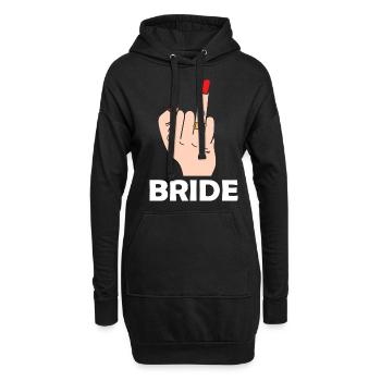 Braut Heirat Hochzeit Mittelfinger - Hoodie-Kleid - Schwarz - Vorne