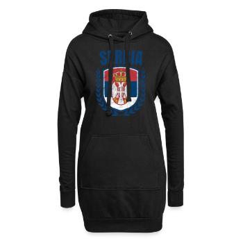 Serbie - Sweat-shirt à capuche long Femme - noir - Devant