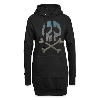 Totenkopf Space Pirat Kapitän Skull Halloween - Hoodie-Kleid - Schwarz - Vorne