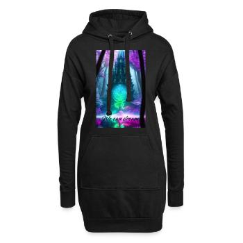 Nous pouvons rêver - Sweat-shirt à capuche long Femme - noir - Devant