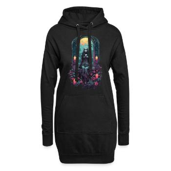 Occulte gothique sorcière magique sombre Halloween - Sweat-shirt à capuche long Femme - noir - Devant