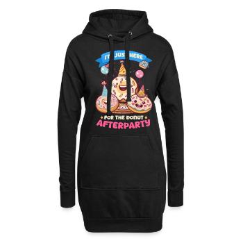 Donut-Liebhaber, ich bin nur für die Donut-Afterparty hier - Hoodie-Kleid - Schwarz - Vorne