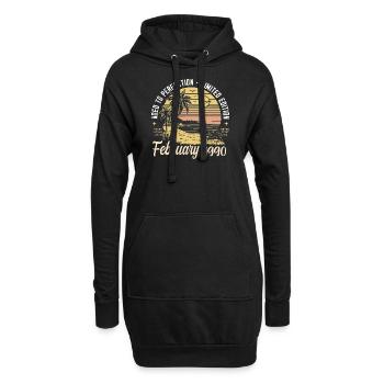 35.Geburtstag - Legende seit Februar 1990 - Hoodie-Kleid - Schwarz - Vorne