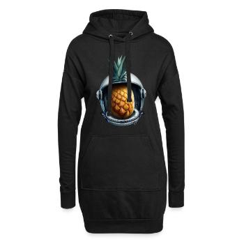 Ananas Astronaut - Hoodie-Kleid - Schwarz - Vorne