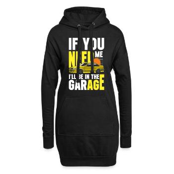 Tuning Rennwagen - Hoodie-Kleid - Schwarz - Vorne