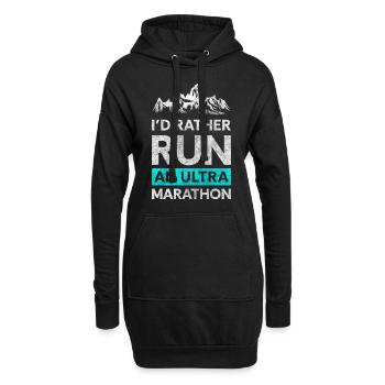 Chaussures de course de marathon Entraînement sans excuses - Sweat-shirt à capuche long Femme - noir - Devant