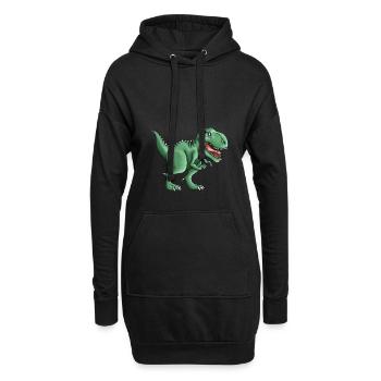 T-rex Tyrannosaurus Rex Dino Illustration - Hoodie-Kleid - Schwarz - Vorne