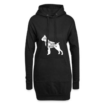 Boxer chien graphique pour les amoureux de chiens de combat blanc - Sweat-shirt à capuche long Femme - noir - Devant