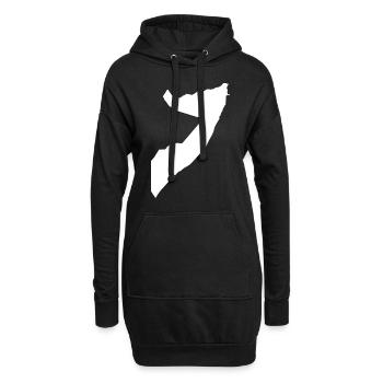 Drapeau de la carte de la Somalie - Sweat-shirt à capuche long Femme - noir - Devant