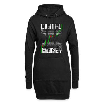 Trading Crypto - Hoodie-Kleid - Schwarz - Vorne