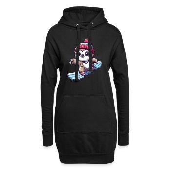 Paresseux Snowboarder Hiver Sports D’hiver Vacances - Sweat-shirt à capuche long Femme - noir - Devant