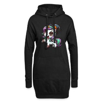 Halloween Licorne Zombie Sorcière Chapeau de Sorcière - Sweat-shirt à capuche long Femme - noir - Devant