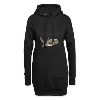 Illustration de motif de tortue mignonne de créature marine - Sweat-shirt à capuche long Femme - noir - Devant