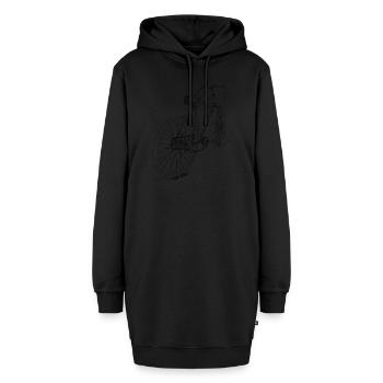 bicycle mountain bike cyclist mountainbike fahrrad - Hoodie-Kleid - Schwarz - Vorne - AI Model Female 172 light (172cm)