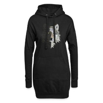 Wolf - Hoodie-Kleid - Schwarz - Vorne