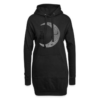 Mond | Mond glitzern - Hoodie-Kleid - Schwarz - Vorne
