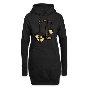 Waage Horoskop sternzeichen - Hoodie-Kleid - Schwarz - Vorne