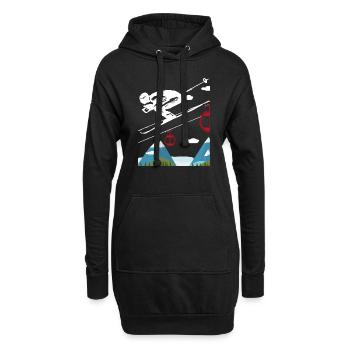 Ski ski vacances ski - Sweat-shirt à capuche long Femme - noir - Devant